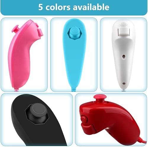 OSTENT Motion Based Wired Nunchuck Controller for Nintendo Wii Console Video Game Color Blue thumbnail 5