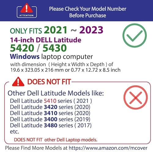 mCover Case Only Compatible for 2021 ～ 2022 14-inch Dell Latitude 5420 5421 5430 5431 Windows Notebook PC (NOT Fitting Any Other Dell Models) - Clear thumbnail 3
