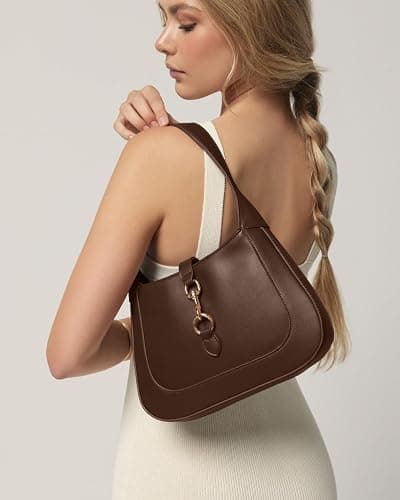 Shoulder Bag for Women - Small Shoulder Purses - Top Handle Structured Handbags - Adjustable Strap Vegan Leather thumbnail 2