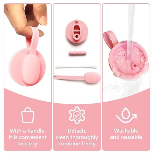 4 Pack Soda Can Lids with Straw, Pop Can Lids with Handle, Reusable Straws Silicone, Can Covers for Soda, Pouch Topper No Spill, BPA-Free, Airtight Seal, Fits Standard 12oz & 16oz Cans thumbnail 7
