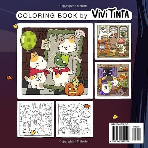Spooky Fuzzy: Cute Creepy Coloring Book for Adults and Teens for Relaxation (Fuzzy Friends Coloring) thumbnail 2