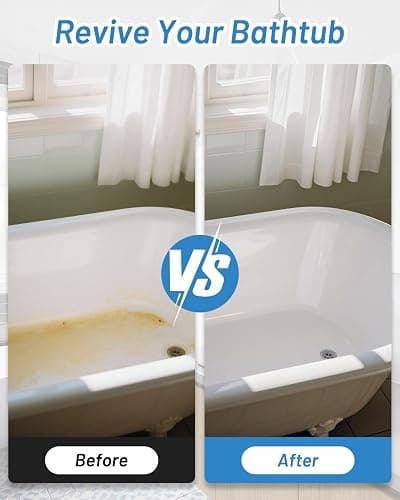Tub and Tile Paint Refinishing Kit, 17.6oz Bathtub Refinishing Kit White with Tools and Hardener, Semi-Gloss White Tub Paint for Bathtub, Sink, Low Odor and Easy to Use, 25-30sq.ft thumbnail 4