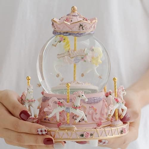 LOVE FOR YOU Gift Wrapped Music Box Carousel Horses Color Lights Unicorn Musical Snow Globe for Girls and Women Kids Sister Daughter Mom Granddaughter Grandma Christmas Birthday Presents Gifts thumbnail 3