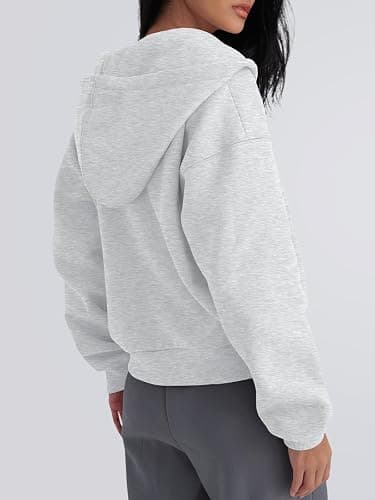 Trendy Queen Zip Up Hoodies For Women Cropped Sweatshirts Fall Fashion Outfits 2025 Y2k Fleece Teen Girls Clothes thumbnail 4