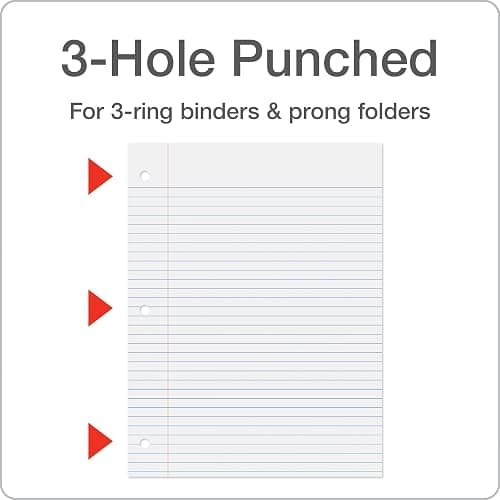Oxford Loose Leaf Paper, 500 Sheets, College Rule Filler Notebook Paper, 8-1/2" x 11", 3-Hole Punched Fits 3-Ring Binders (62349) thumbnail 5