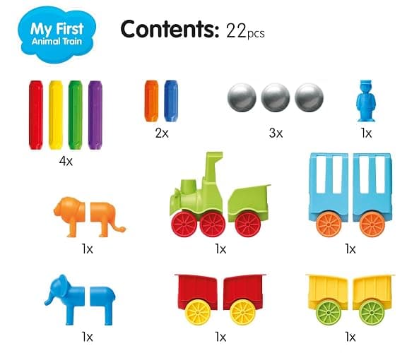 SmartMax My First Animal Train STEM Magnetic Discovery Play Set with Moving Train and Soft Animals for Ages 1-5 thumbnail 9