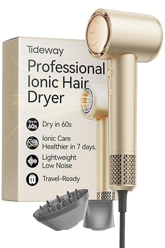 Tideway Hair Dryer, Blow Dryer with Diffuser High-Speed Plasma Ionic Low Noise for Fast Drying, Travel Hair Dryer for Women and Man, Curly/Wavy & Long/Thick Color-Treated Hair H11 - Image 1