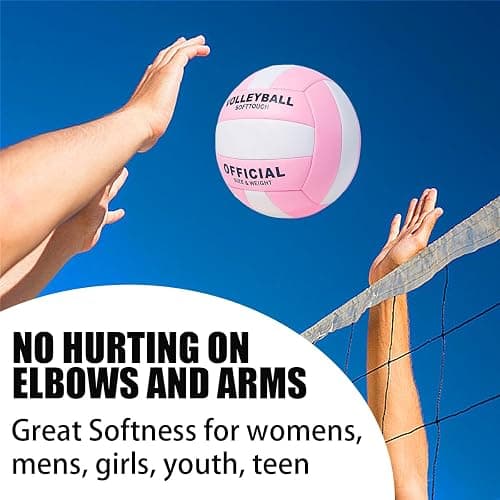 ZLY Volleyball,Official Size 5 Volleyballs for Indoor Outdoor,Soft Touch Volleyballs for Beach Play Pool Training Game with Ball Pump thumbnail 2