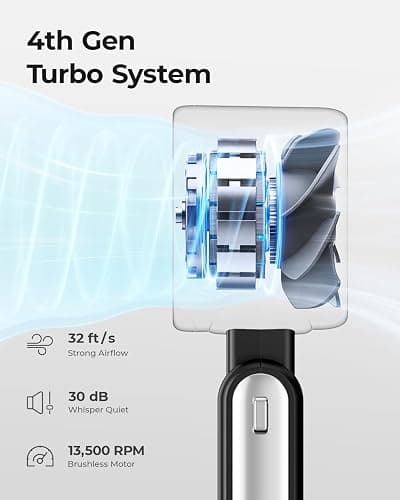 Bearwind Portable Handheld Turbo Fan - 5 Gear High Speed 4000mAh Rechargeable Mini Personal Hand Fan Blow Cold Air, Battery Operated Travel Essentials, Beach Vacation, Gifts for Women, Men (Black) thumbnail 4