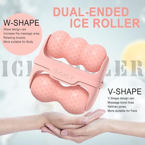Ice Roller for Face and Eyes - Facial Skin Care Tools with 2 in 1 Face Roller and Travel Case, Self Care Gift for Men Women (Pink) thumbnail 8