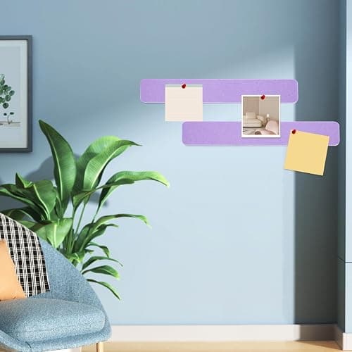 Bulletin Board Cork Board Cork Boards for Walls Cork Board for Office Pin Board Bulletin Boards for Walls (Light Purple) thumbnail 2