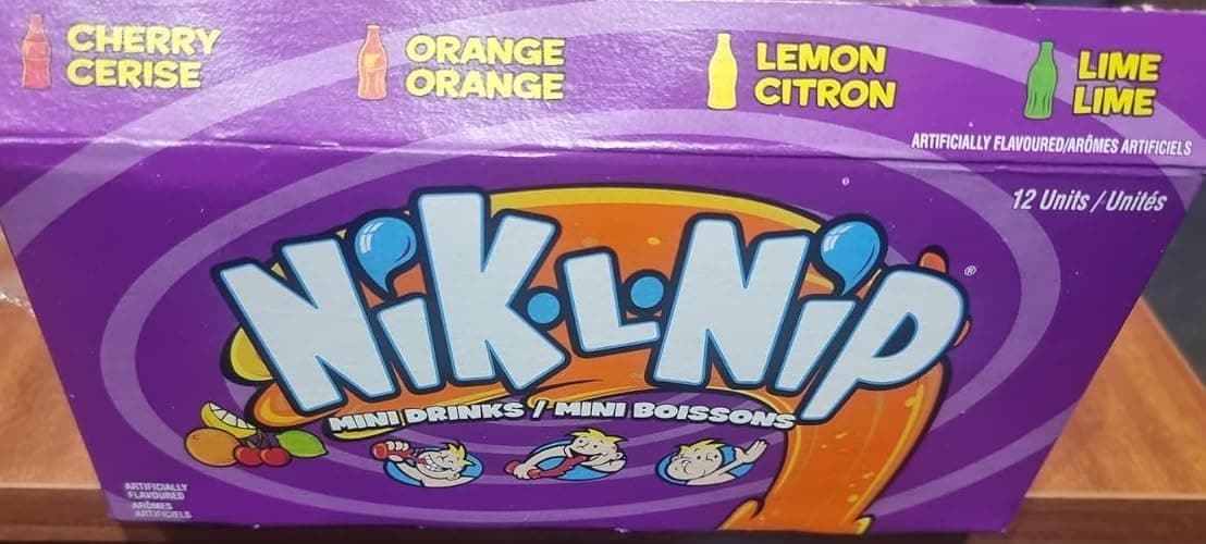 Wax candy Nik L Nips Mini Drinks Wax Bottles 8-Pack - Artificially Flavoured Cherry Cerise, Lemon Citron, Orange, Lime - (Pack of 2) thumbnail 6
