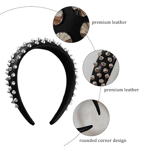 CZMZHFC Goth Punk Hair Accessories, Spiky Headband, Emo Hair, Gothic Hairband Stage Styling Hairs Clips Set, Rock and Roll Accessories thumbnail 3