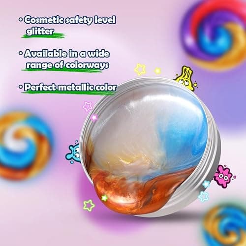 WATERELF Play Putty Slime - Stocking Stuffers for Kids, Fidget Sensory Artistic Therapy Putty Toys for Boys Girls Adults, Stress Relief Non-Sticky, Gold/Blue/Orange/White thumbnail 6