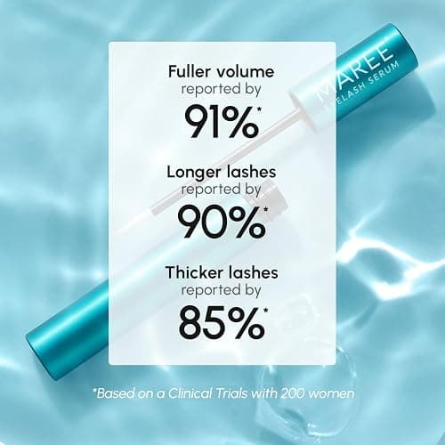 MAREE Eyelash Serum To Grow Lashes & Brows – Eye Lash Serum for Eyelash Growth Without Prostaglandin – Rapid Enhancing Lash Growth Eyebrow Boost Oil – Sérum De Pestañas Suero Para Pestañas Crecimiento thumbnail 7