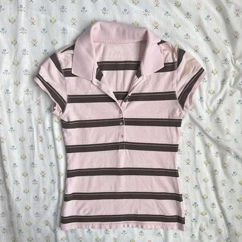 Vintage Alt Graphic Tees Y2k Grunge Polo Shirts Teen Girls Women Whimsy Twee 2000s Short Sleeve Collared Tops thumbnail 3