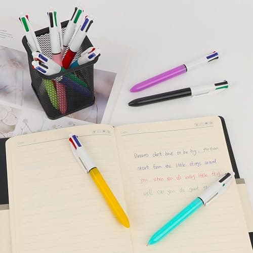 OWill 4-Colour 4-in-1 Ballpoint Pen, 1.0mm, Multicoloured for Office, School, Students, and Children, Gift thumbnail 2