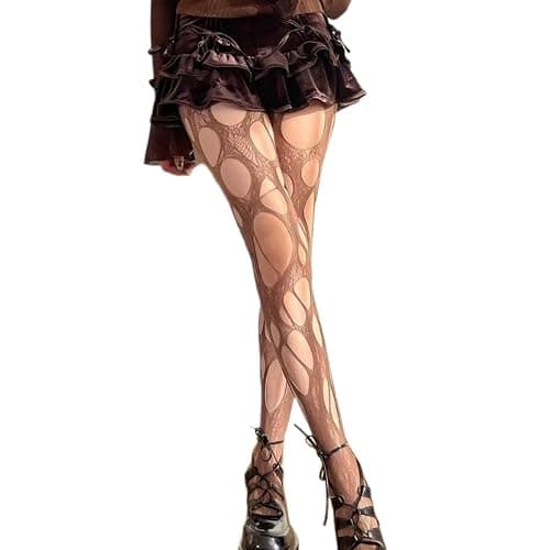 Ripped Tights Fishnet Stocking Women Ragged Pantyhose Hosiery Gothic Perforated Lace Clothing Halloween Party Accessories - Image 1