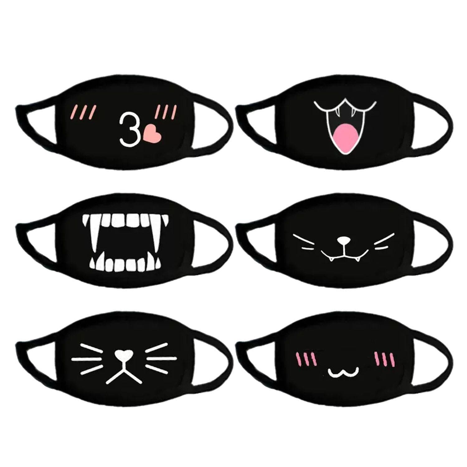Contains 6 Beautiful Masks, Anti-Topolvo Masks, Creative Pattern Masks, Protective Masks, Cartoon Masks, Reusable Masks - Image 1
