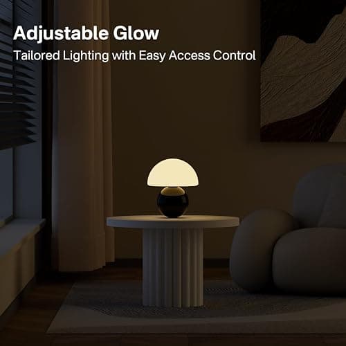 Dawnwake Mushroom Lamp Table Lamp for Bedroom,Desk Bedside Small Lamps for Living Room Night Stands,Mushroom Decor Cute Mini Modern Mid Century Lamps,Unique Aesthetic Home Living Room Decor(Black) thumbnail 6