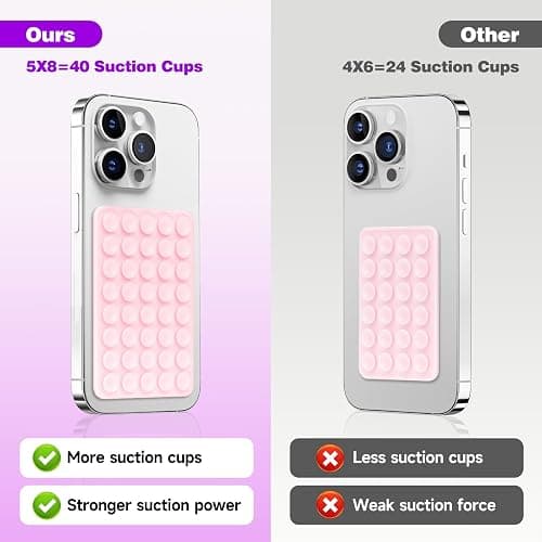 QxbBox Silicone Suction Cup Phone Case Mount, Hands-Free Strong Grip Holder for Selfies and Videos, Silicon Adhesive Phone Stand Sticky with Higher Suction Power for Cell Phone Black thumbnail 4