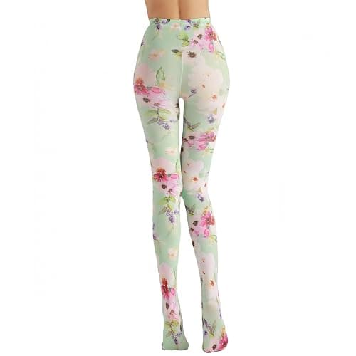 Sahabowi Women's Beautiful Flower Park Colorful Tights, Cartoon Strawberry Pantyhose with High Waistband Soft thumbnail 3