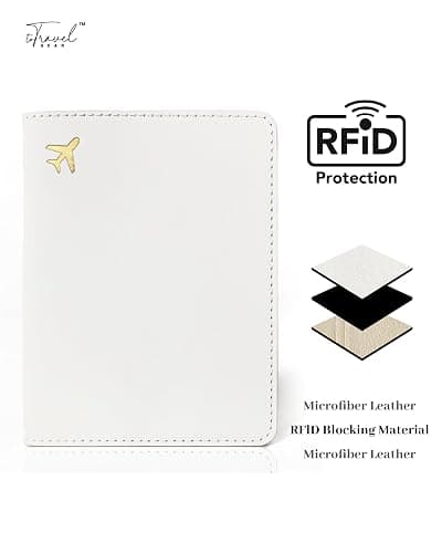 toTravelGear Passport Holder for Travel Essentials,RFID Blocking Passport Cover Case for Travel Accessories,Travel Wallet for Women Men (Cream) thumbnail 4