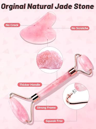 Gua Sha Face Roller Tools: Jade Roller Facial Tools for Skin Care - Facial Massager for Face, Eyes, Neck, Relieve Fine Lines and Wrinkles thumbnail 2