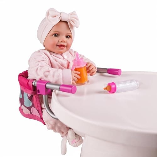BABESIDE Baby Doll High Chair for 12–20 Inch Dolls, Foldable Table Seat | Clip-on doll chair folds flat for storage and travel; fits most 12–20 inch dolls and attaches to compatible table edges - Image 1