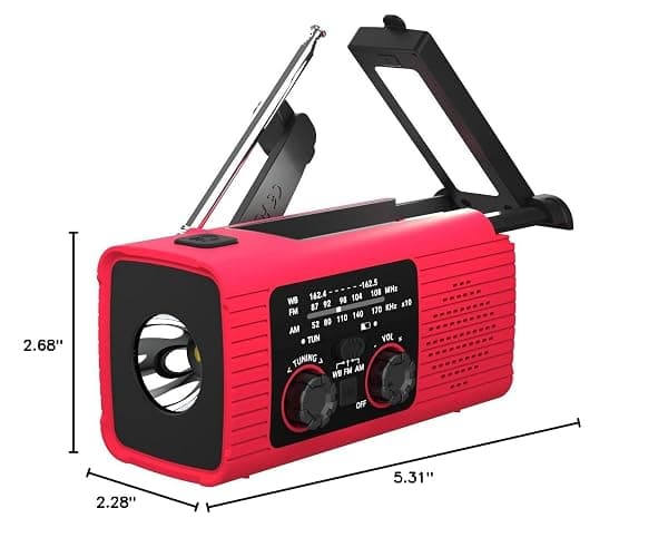 NITIGO Emergency Weather Radio, 4000mAh NOAA Weather Alert Radio Solar Charging, Hand Crank & USB Charged, AM/FM with LED Flashlight, Reading Lamp, SOS Alarm, Headphone Jack for Outdoor Indoor thumbnail 10