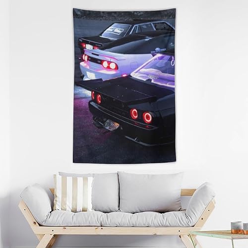 josnmre JDM Car R35 Fast Sports Street Tapestry Wall Hanging for Bedroom Aesthetic Art Home Decor Dorm Classroom Living Room Tapestries 40"x60" thumbnail 2