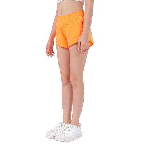 Aurefin Girls Athletic Shorts, Lightweight Running Shorts for Teen Girls Kids Sports Active Short with Zip Pocket and Elastic thumbnail 6