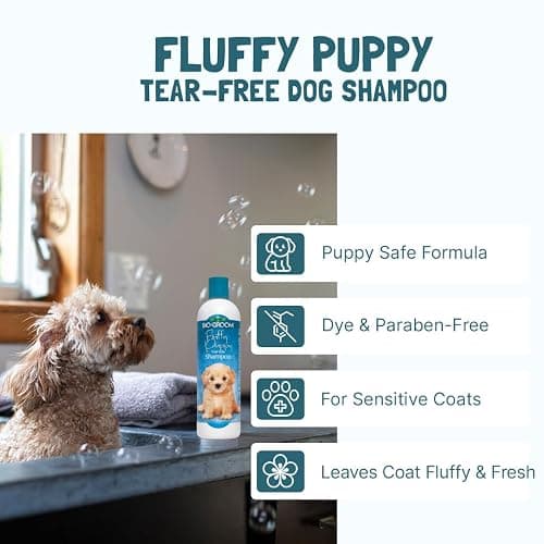 Bio-Groom Dog Shampoo and Conditioner Set - Tearless Shampoo for Dogs, Puppies & Cats, Moisturizing Conditioner for Dry Skin - Silk Conditioning Creme Rinse & Tear Free Shampoo, 12 Fl Oz Each (1 Set) thumbnail 2