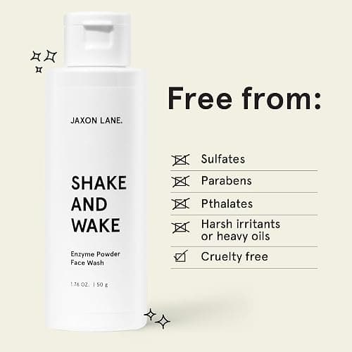 Enzyme Powder Face Wash for Men | SHAKE AND WAKE Exfoliating Powder Cleanser, Anti Aging Pineapple & Papaya Enzyme Cleanser & Microfoliant with Vitamin C & E, Niacinamide & AHAs for a Deep Pore Clean thumbnail 5