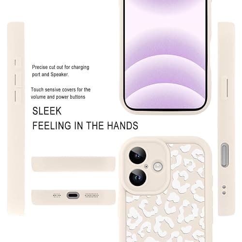 MOWIME Compatible with iPhone 16 Case, Cheetah Print Shockproof Soft TPU Protective Cover for Women Girls, Slim Anti Scratch Leopard Case for iPhone 16 6.1 Inch, White thumbnail 5