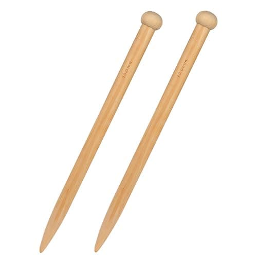 Coopay Big Knitting Needle 20mm, Huge Bamboo Knitting Needle for Chunky Wool and Larger Knitting Project, Wooden Jumbo Straight Knitting Pins for Arthritic Fingers, Lightweight Solid Wood, 35cm Long - Image 1