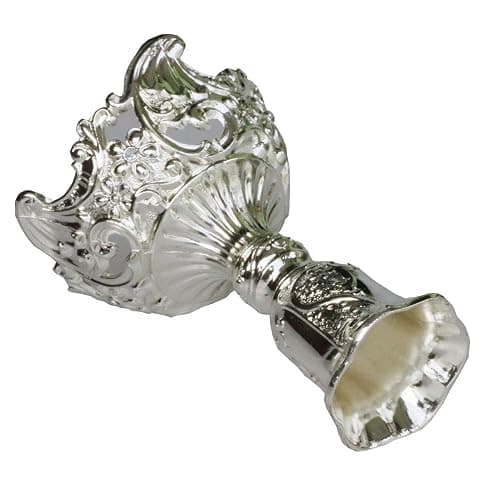 JAZPlayer Silver Taper Candle Holders with Deluxe Engraved Design, Set of 2 Premium Metal Silver Candlestick Holders thumbnail 7