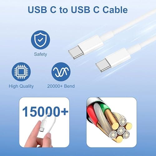 iPhone 17 16 15 Fast Charger Block and 10ft USB C to C Cable Cord Long for Apple iPhone 17 Pro Max/17 Air/16 Pro Max/16/15 Plus/15/iPad Mini/Samsung,Type C Wall Charging Power Adapter Plug Cube Brick thumbnail 3