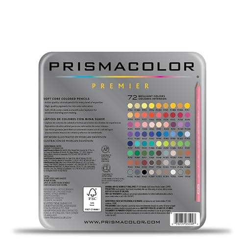 Prismacolor Premier Colored Pencils, Soft Core, Assorted Colors, 72 Count - Durable, Vibrant, Ultra-Smooth, Adult Coloring, Drawing, Sketching, Arts & Crafts thumbnail 2