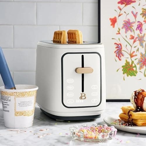 Beautiful 2-Slices Touchscreen Toaster with Digital Display, 7 Shade Settings, Bagel/Frozen Presets, Extra-Wide Slots, 900W (White) thumbnail 8