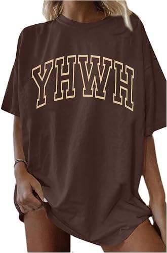 MNLYBABY YHWH Oversized Shirt Women Christian Tshirts Jesus Faith Inspirational Casual Tee Tops - Image 1