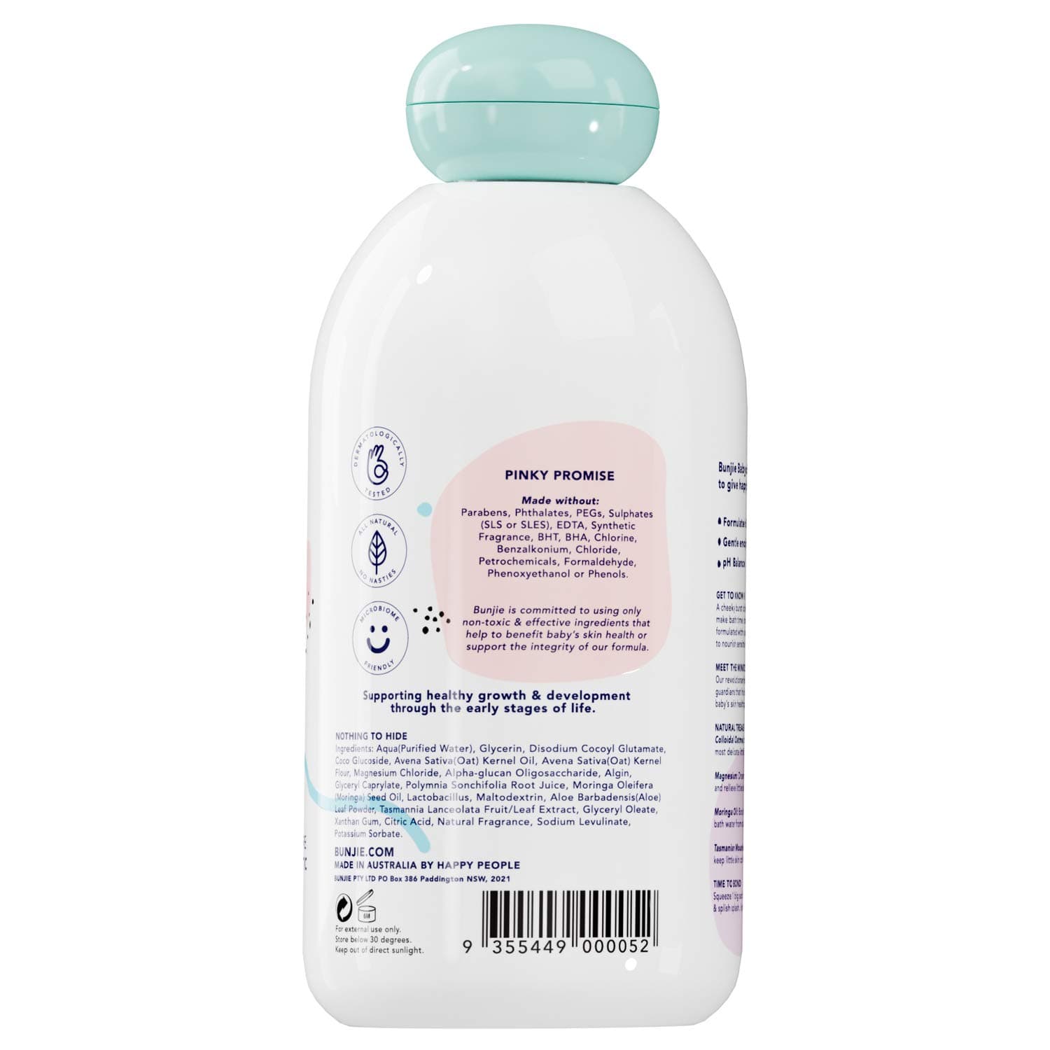 Bunjie - Hide and Squeak Bubble Bath - Prebiotic and Probiotic Baby Skincare, 300ml thumbnail 2