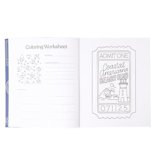 Coastal Americana Coloring Book by Elyse Breanne Design | 40 Single-Sided Pages, Nautical, Beachy and Summer Designs for Adults & Teens (8.5x10") thumbnail 3