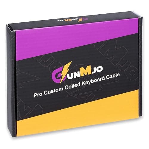 GUNMJO Pro Custom Coiled USB C Cable for Gaming Keyboard, Double-Sleeved Mechanical Keyboard Cable with Detachable Metal Aviator, 1.5M USB-C to USB-A, White Color thumbnail 5