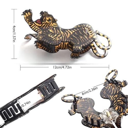 Tiger Claw Clip - Cute Funny Animal Hair Claw Clip for Girls - Farm Country Hair Accessories Gift - Small Claw Barrettes thumbnail 2