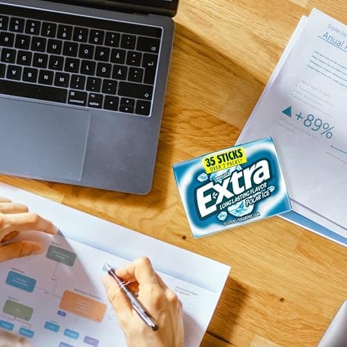 EXTRA Polar Ice Sugar Free Chewing Gum, School Snacks, 35 Stick Pack | Mint gum for fresh breath on the go; sugar free gum and extra gum for school snacks, office desks, backpacks. thumbnail 10