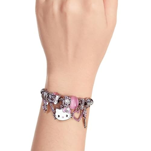 Hello Jewelry Bracelet Charms Braclet, Kawaii Pink Kitty Bangle Women Matching Accessories, for Teen Graduation Birthday Gifts Stuff thumbnail 3