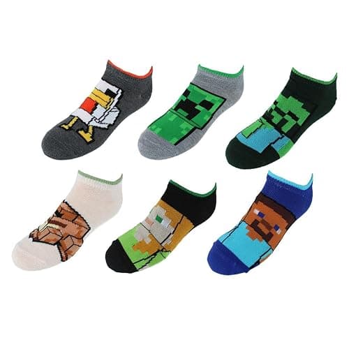 Centric Brands Minecraft Socks 6 Pairs of Socks for Boys Age 6-8 Gift Set for Kids - Image 1