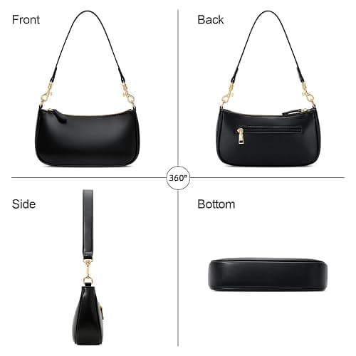 KKXIU Small Shoulder Bag for Women - Mini Purses for Women Vegan Leather Purse Classic Retro Handbag with Removable Strap thumbnail 5