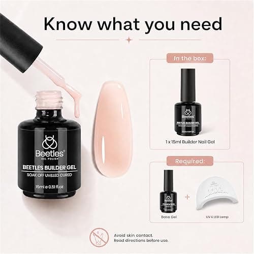 Beetles Builder Gel for Nails,8 in 1 Jelly Nude Color | for Building Instant Apex Extension & Strengthener, Friendly for Beginner Women DIY Nail at Home, UV & LED Lamp Needed thumbnail 8